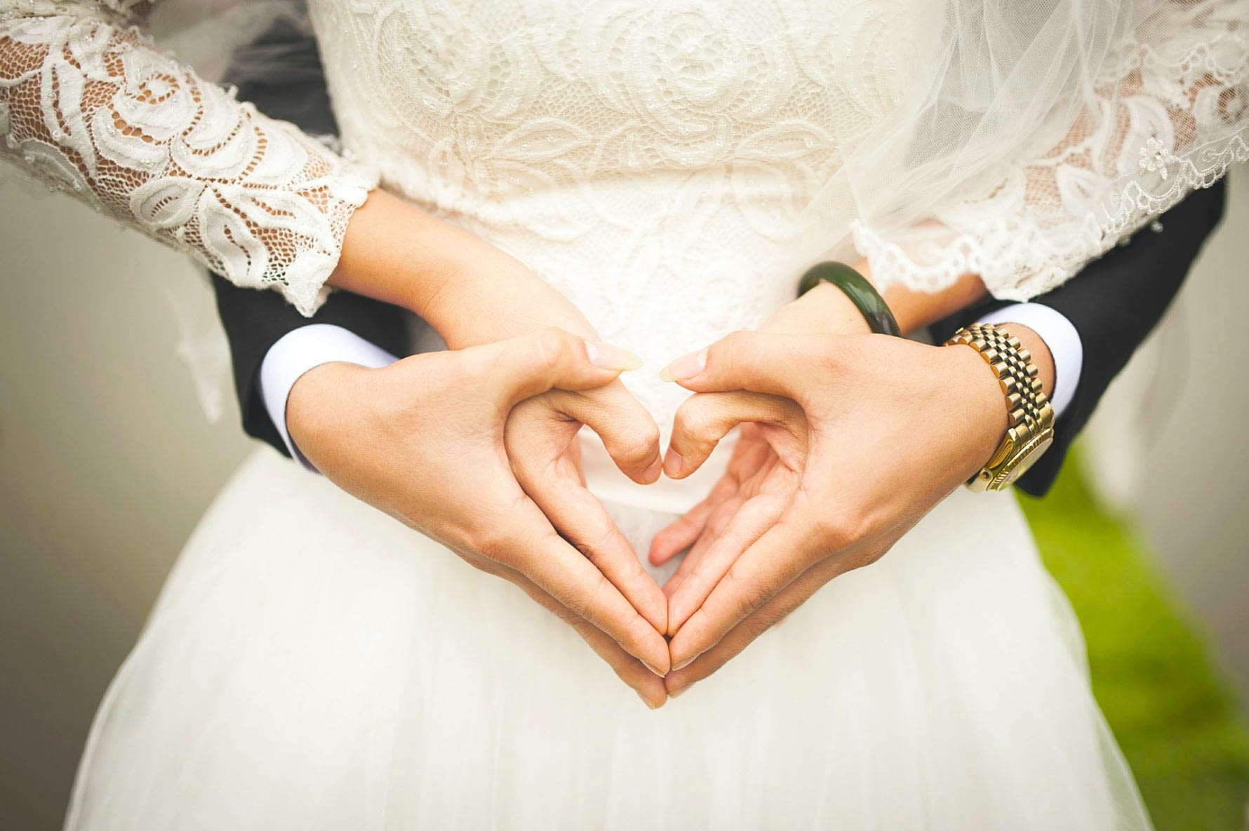 wedding photography heart hands bride and groom